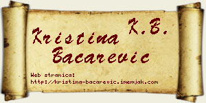 Kristina Bačarević vizit kartica